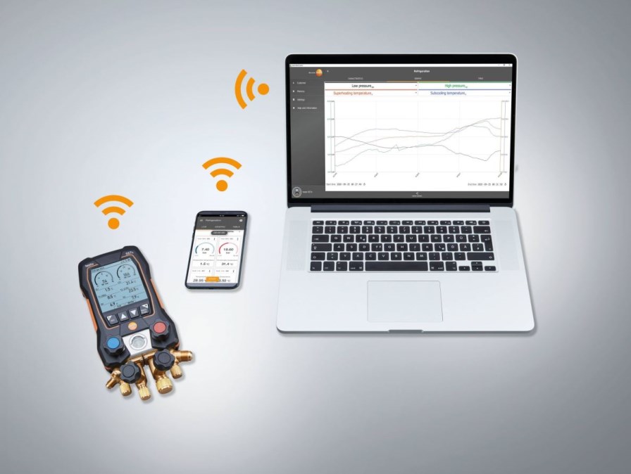 TESTO 557S servisný prístroj pre chladiace systémy, Bluetooth, so sadou plniacich hadíc, v kufri