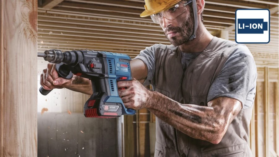 BOSCH PROFESSIONAL GBH 180-LI aku kombinované kladivo 2,0 J, 18 V, SDS-Plus, 2x akumulátor 4,0 Ah, nabíjačka, kufor