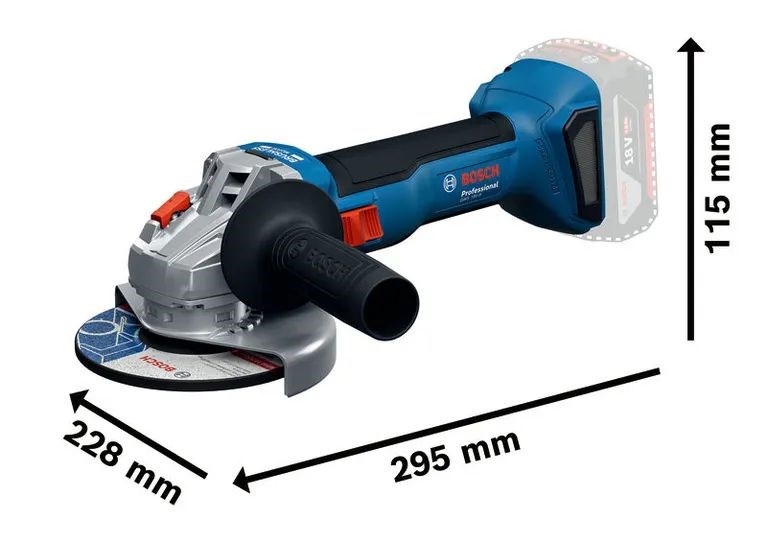 BOSCH GWS 18V-8 PROFESSIONAL aku uhlová brúska 125 mm, 18 V, bez akumulátora, bez nabíjačky