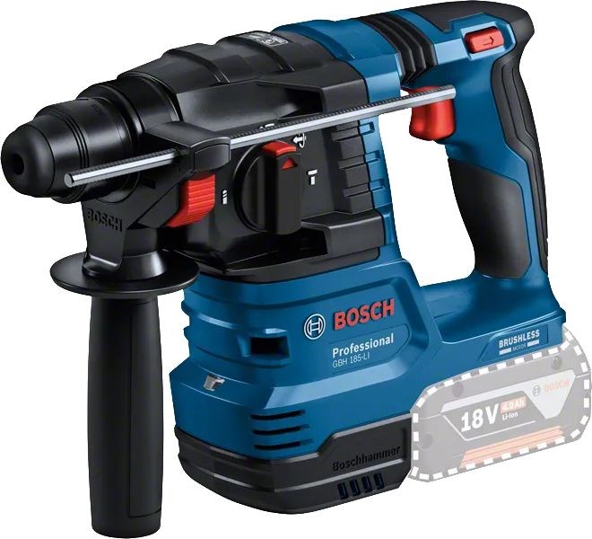 BOSCH GBH 185-LI PROFESSIONAL aku kombinované kladivo 1,9 J, 18 V, SDS-Plus, 2x akumulátor 4,0 Ah, nabíjačka, kufor