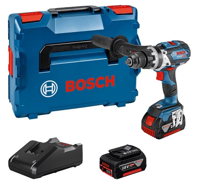 BOSCH GSB 18V-110 C PROFESSIONAL aku vŕtací skrutkovač 18 V, 2x akumulátor 5,0 Ah, nabíjačka, kufor