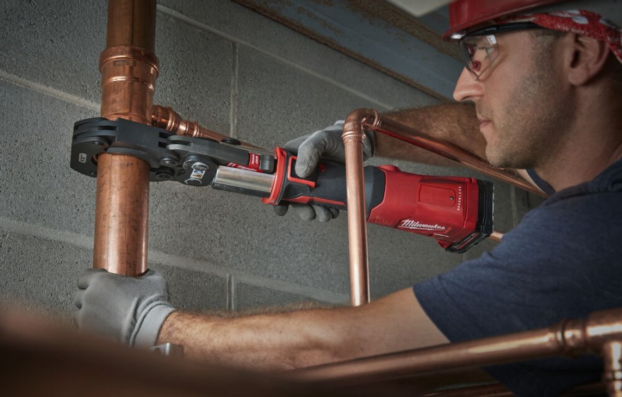 MILWAUKEE M18 ONEBLHPT-302C M-SET aku radiálny lis 12-108 mm, 32 kN, 18 V, 2x akumulátor 3,0 Ah, nabíjačka, čeľuste M 15-22-28, kufor