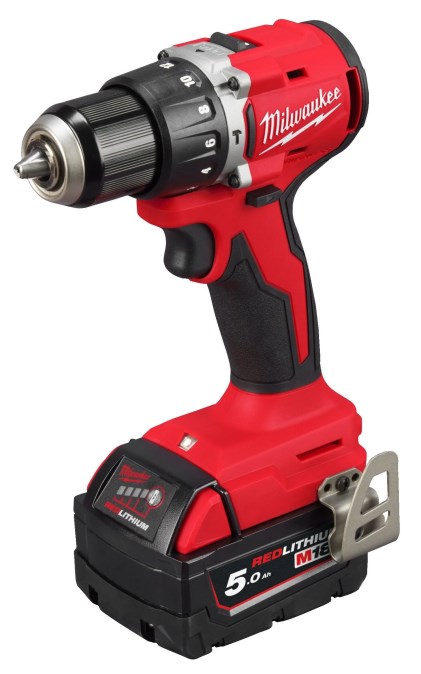 MILWAUKEE M18 BLPDRC aku príklepová vŕtačka 18 V, 2x akumulátor 5,0 Ah, nabíjačka, kufor
