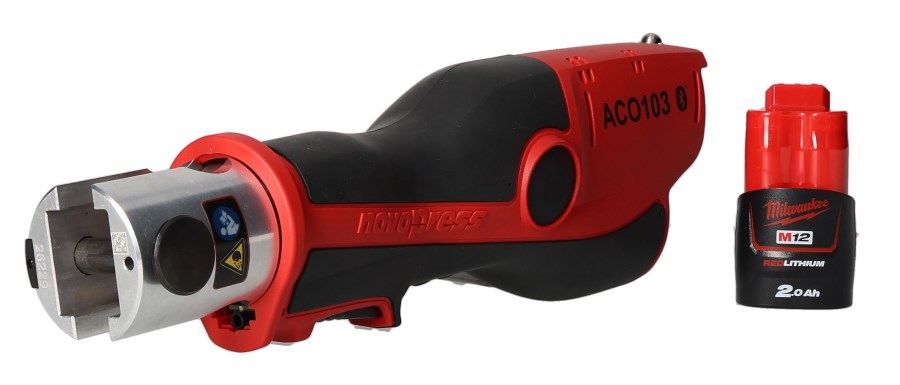 NOVOPRESS ACO103 aku radiálny lis 12-40 mm, 19 kN, 12 V, akumulátor 2,0 Ah, nabíjačka, kufor