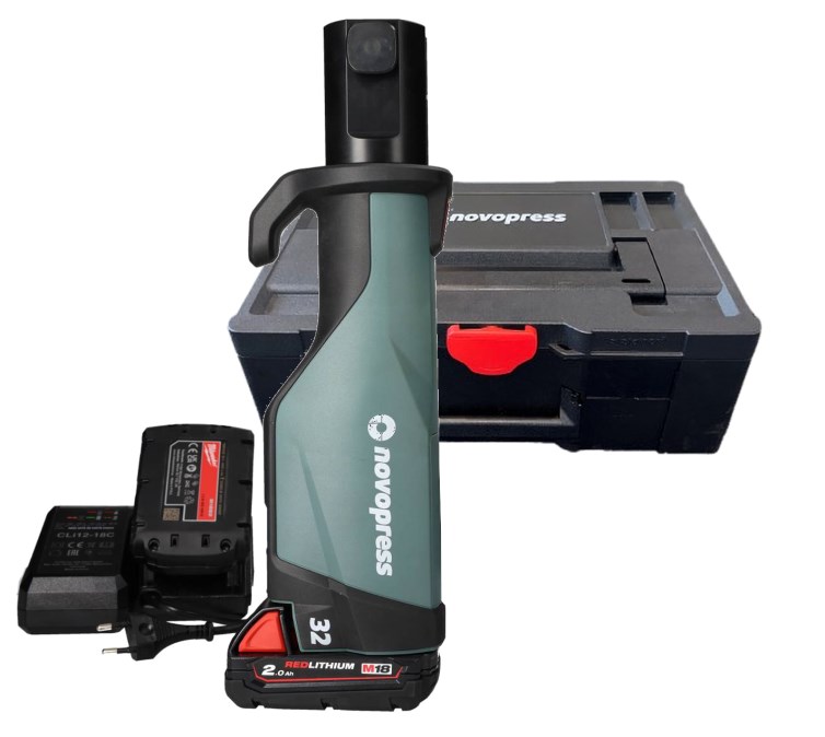 NOVOPRESS 32 aku radiálny lis 12-110 mm, 32 kN, 18 V, bez akumulátora, bez nabíjačky, kufor