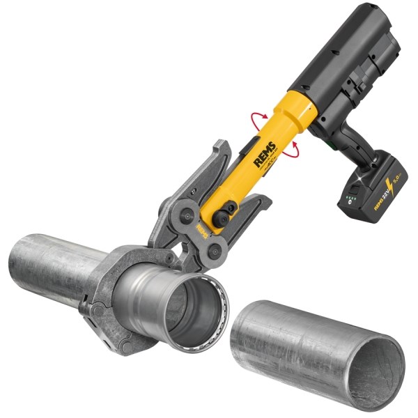 REMS AKKU-PRESS XL 45kN 22V ACC aku radiálny lis 64-108 mm, 45 kN, 21,6 V, s núteným chodom, akumulátor 5,0 Ah, nabíjačka, medzikliešte, kufor