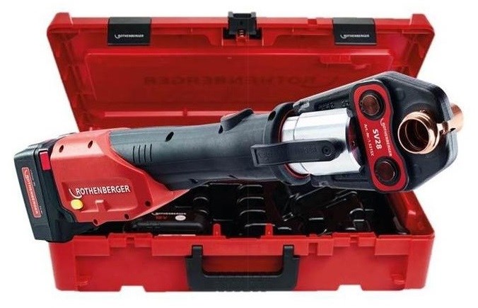 ROTHENBERGER ROMAX 4000 aku radiálny lis 12-108 mm, 32 kN, 18 V, s núteným chodom, akumulátor 4,0 Ah, nabíjačka, kufor