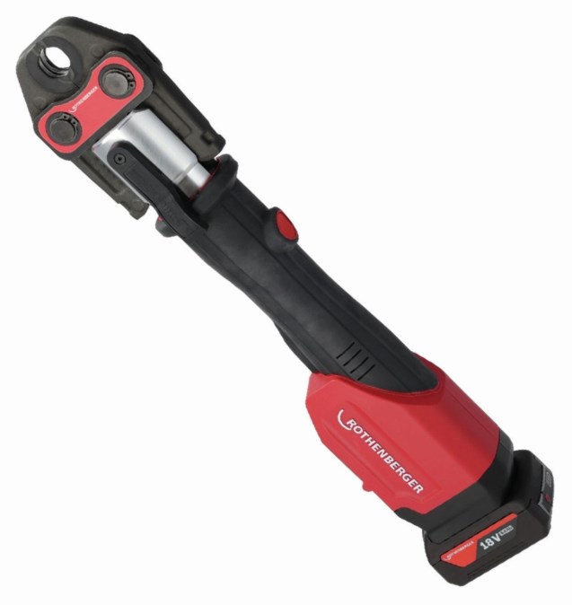 ROTHENBERGER ROMAX 4000 EU AMP aku radiálny lis 12-108 mm, 32 kN, 18 V, s núteným chodom, akumulátor 4,0 Ah, nabíjačka, čeľuste TH 16-20-26, kufor (sada)