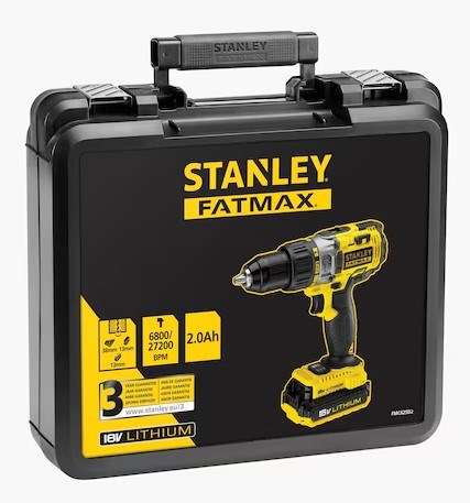 STANLEY FATMAX FMC625D2 aku príklepová vŕtačka 18 V, 2x akumulátor 2,0 Ah, nabíjačka, kufor