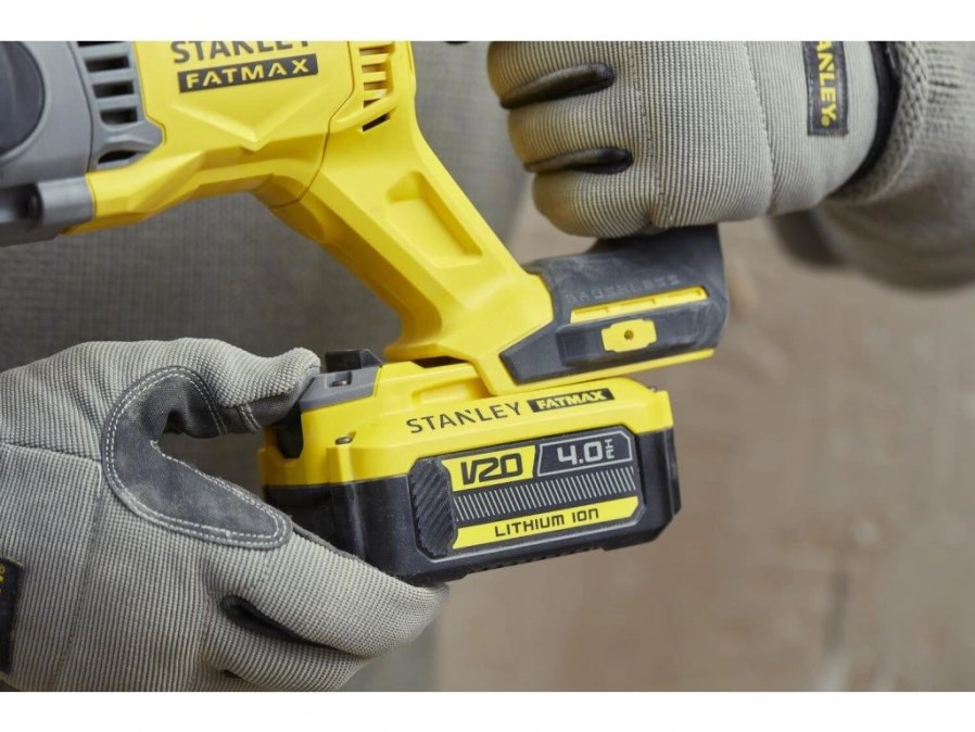 STANLEY FATMAX V20 kombi kladivo 2,0 J, 18 V, SDS-Plus, 2x akumulátor 4,0 Ah, nabíjačka, kufor