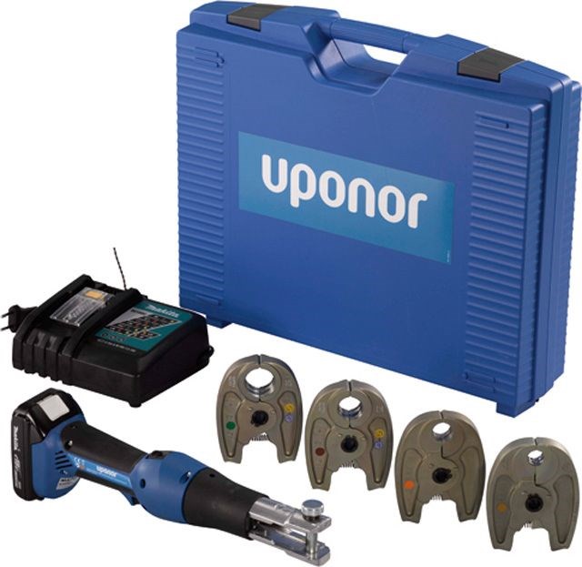 UPONOR S-PRESS MINI2 aku radiálny lis 16-32 mm, 15 kN, 18 V, 1x akumulátor 1,3 Ah, nabíjačka, čeľuste KSP0 16-20-25-32, kufor