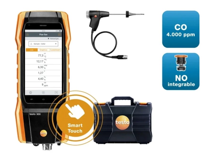 TESTO 300 set 1, analyzátor spalín O2, CO až do 4000ppm