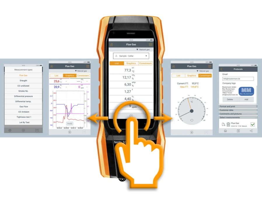TESTO 300 set 1, analyzátor spalín O2, CO až do 4000ppm