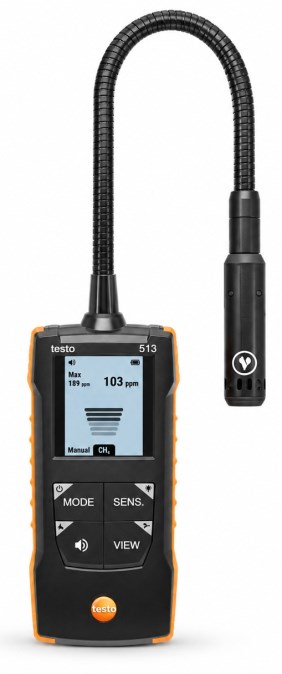 TESTO 513 detektor úniku plynu, 3x AA, s ohybnou sondou