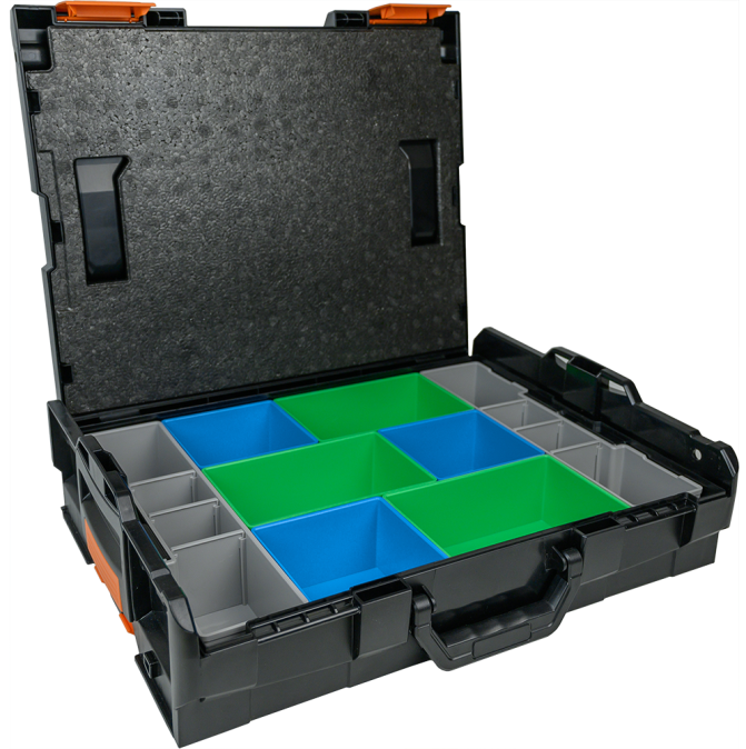 MERABELL L-BOXX 102 kufor na náradie 45x36x12 cm, 8,8 l, s vložkou na uloženie fitingov