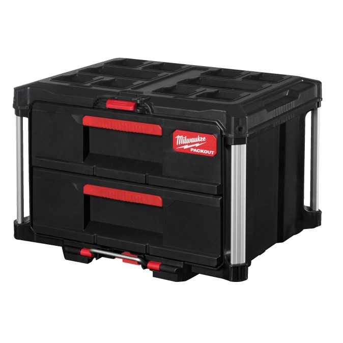 MILWAUKEE PACKOUT box na náradie 36x56x41 cm, 2 zásuvky
