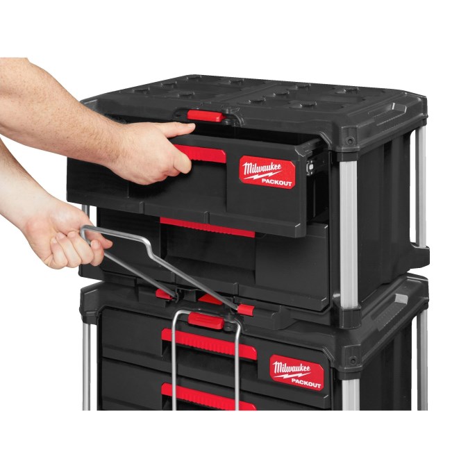 MILWAUKEE PACKOUT box na náradie 36x56x41 cm, 2 zásuvky