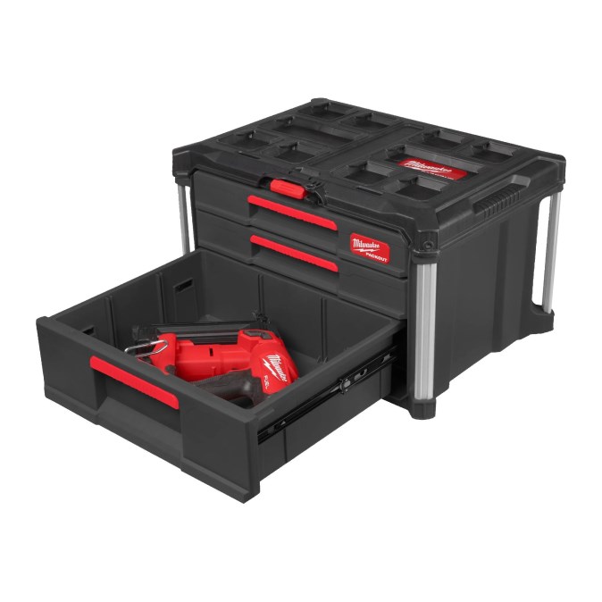 MILWAUKEE PACKOUT box na náradie 36x56x41 cm, 2+1 zásuvka