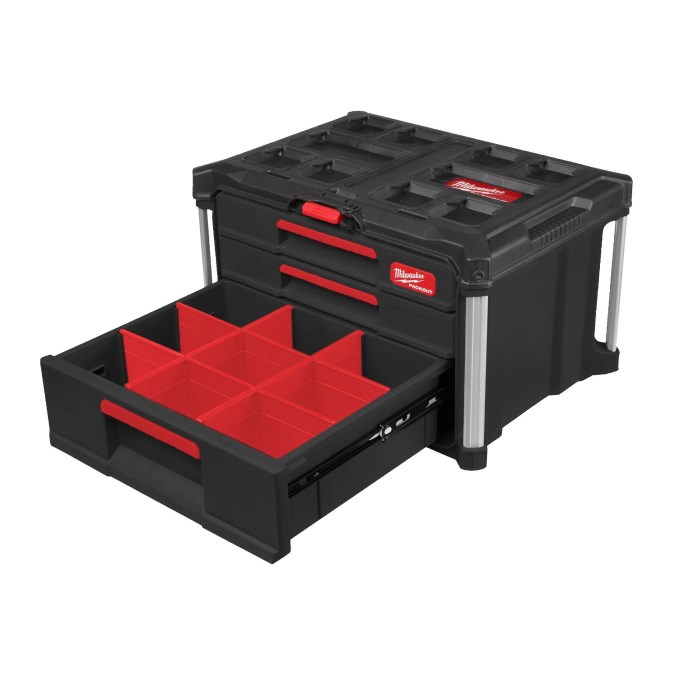 MILWAUKEE PACKOUT box na náradie 36x56x41 cm, 2+1 zásuvka