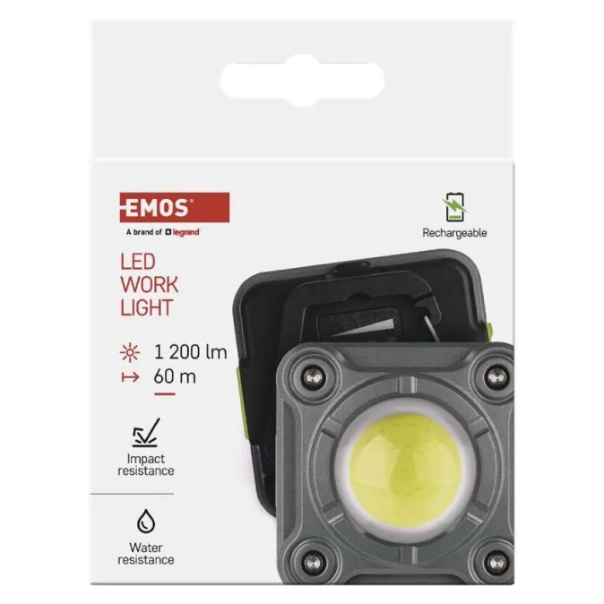 EMOS nabíjací reflektor LED 1200 lm, plastový