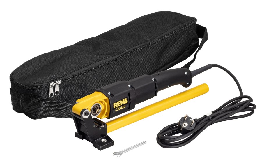 REMS NANO elektrický rezák kovových a plastových trubiek 10-40 mm, 130 W, s ihlovými ložiskami, bez rezného kolieska, taška