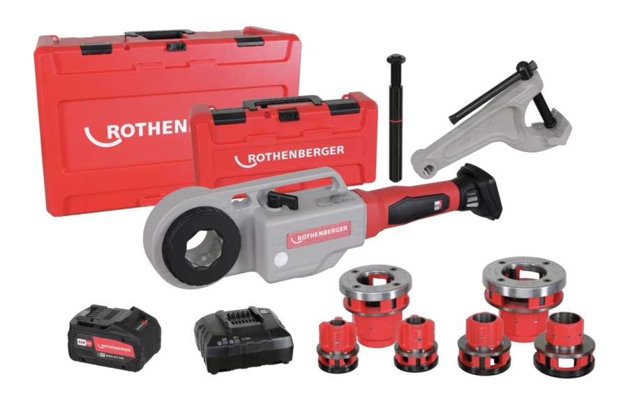 ROTHENBERGER SUPERTRONIC 2000 E aku závitorez 1/4"-2", 18 V, akumulátor 4,0 Ah, nabíjačka, závitorezné hlavy 1/2"-3/4"-1"-1 1/4"-1 1/2"-2", kufor