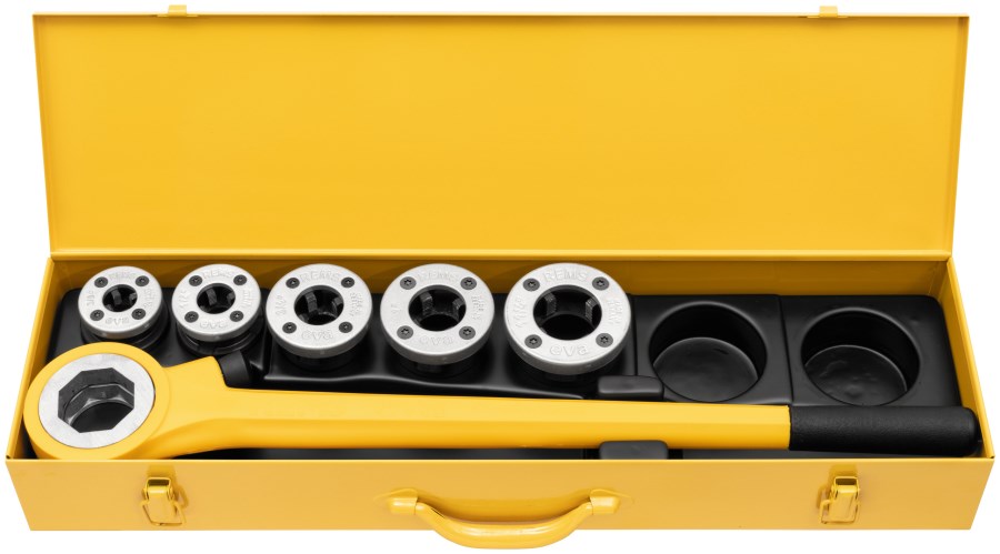 REMS EVA ručný závitorez 1/8"-2", závitorezné hlavy 3/8"-1/2"-3/4"-1"-1 1/4", kufor