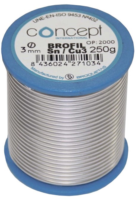 CONCEPT BROFIL spájka mäkká, drôt 3mm spájkovacia, Sn97/Cu3