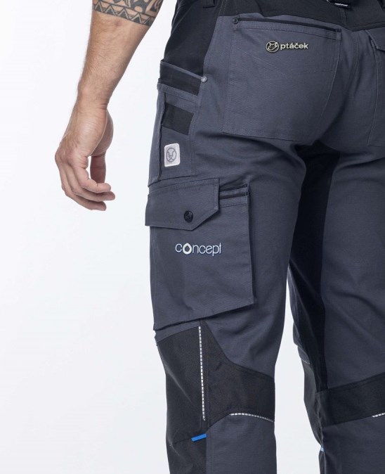CONCEPT 4XSTRETCH montérkové nohavice 52, tmavo šedá/čierna