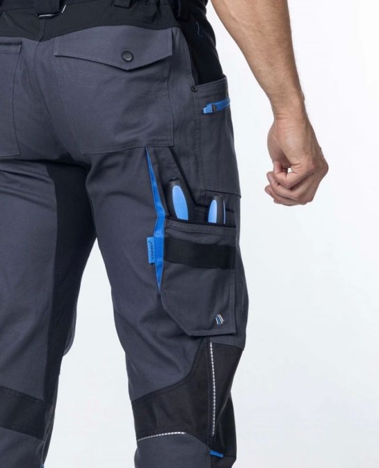 CONCEPT 4XSTRETCH montérkové nohavice 52, tmavo šedá/čierna