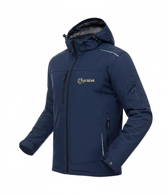 CONCEPT VISION zimná bunda s kapucňou softshell M, tmavo modrá