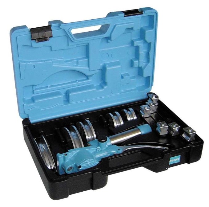 CBC 9050200 hydraulická ručná ohýbačka 10-22 mm, do 90°, segmenty 10-12-15-18-22 mm, kufor (sada)