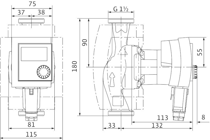 WILO STRATOS PICO-Z 25/1-6 mokrobežné cirkulačné čerpadlo, 3,5 m3/h, 180 mm