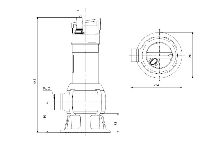 GRUNDFOS UNILIFT AP 35B 50.06.1V kalové čerpadlo, 18,3 m3/h