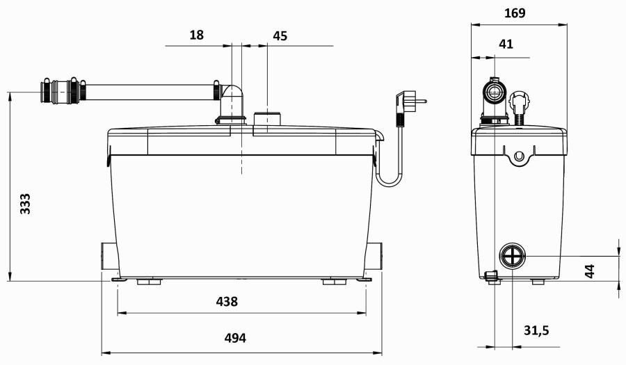 SFA SANIBROY SANIACCESS PUMP sanitárne čerpadlo čerpadlo, Hmax 5 m