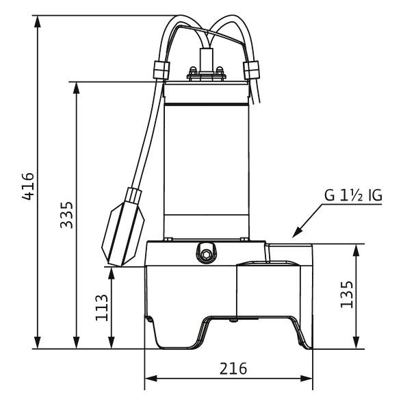 WILO REXA MINI3-V04.11/M06-523/A-10M kalové čerpadlo, 21 m3/h