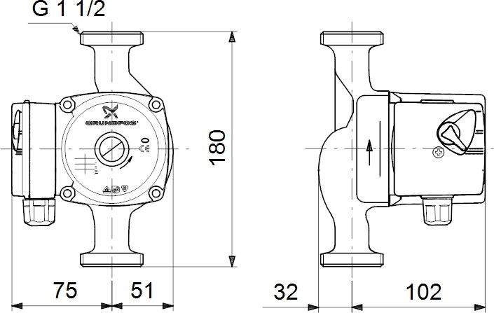 GRUNDFOS UPS 25-40 N 180 mokrobežné cirkulačné čerpadlo, 3 m3/h, 180 mm