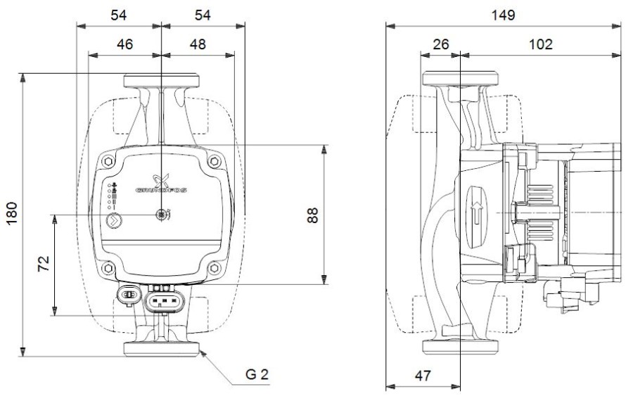 GRUNDFOS ALPHA1 L 32-60 mokrobežné obehové čerpadlo 3,55 m3/h, 180 mm