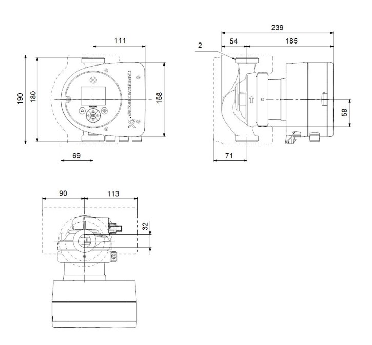 GRUNDFOS MAGNA3 32-80 N mokrobežné obehové čerpadlo 11,5 m3/h, 180 mm