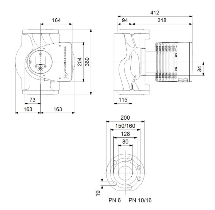 GRUNDFOS MAGNA3 80-120 F mokrobežné obehové čerpadlo 72 m3/h, 360 mm