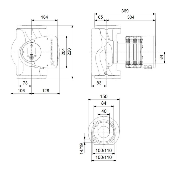 GRUNDFOS MAGNA3 40-100 F mokrobežné obehové čerpadlo 23,3 m3/h, 220 mm