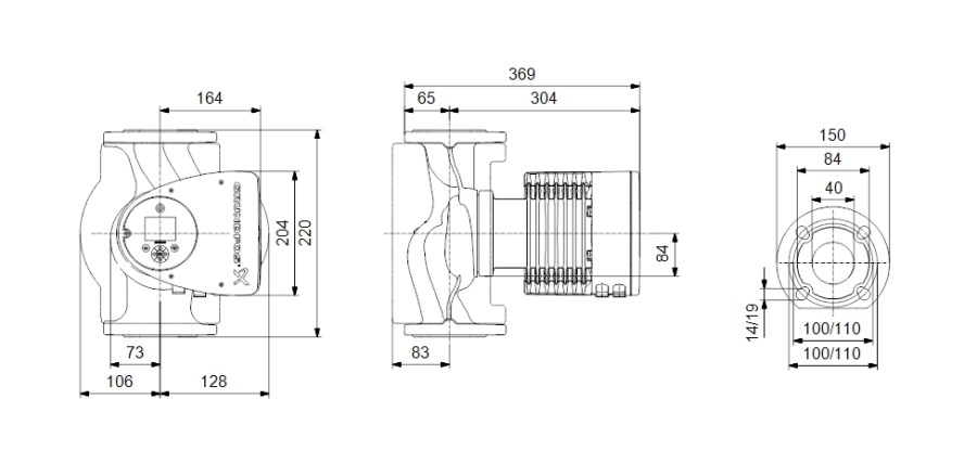 GRUNDFOS MAGNA3 40-80 FN mokrobežné cirkulačné čerpadlo, 20,8 m3/h, 220 mm