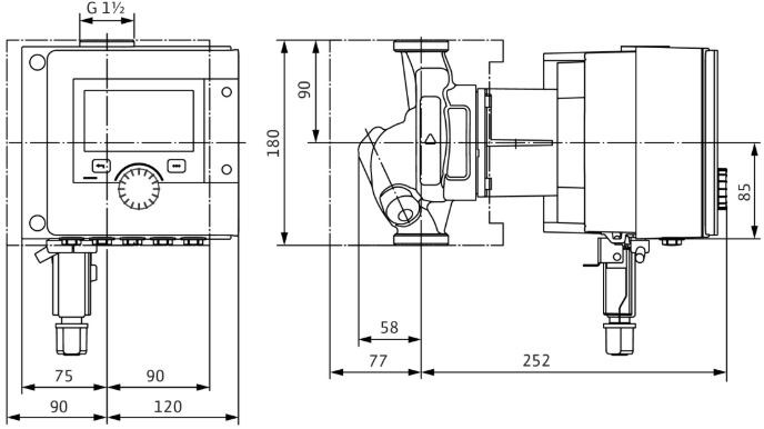 WILO STRATOS MAXO-Z 25/0,5-8 PN10 mokrobežné cirkulačné čerpadlo, 9,7 m3/h, 180 mm
