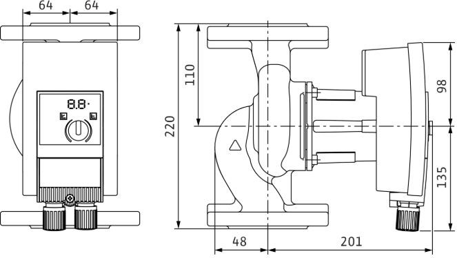 WILO YONOS MAXO 40/0,5-8 mokrobežné obehové čerpadlo 18,1 m3/h, 220mm