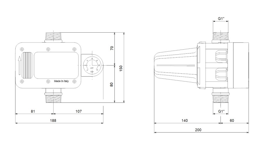 GRUNDFOS PM PLUS riadiaca jednotka 1,5-3 bar, 230 V