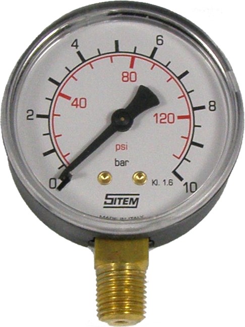 MALGORANI 119.10 manometer 63mm, 0-10bar, 1/4", spodný