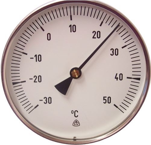 Teplomer TR 100, -30-50 °C, 100/100mm, priamy, bimetalový, bez jímky