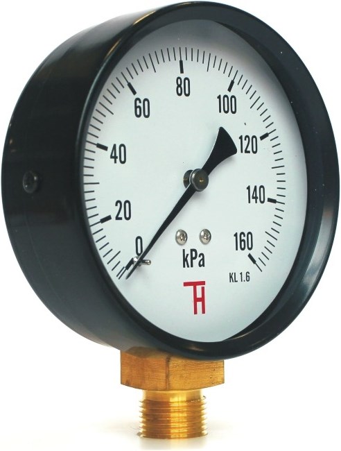 Manometer 312, 100mm, M20x1,5, 0-160kPa, štandardná, spodný