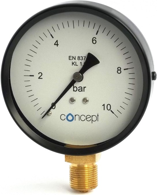 CONCEPT 100 CTM312/6/100 spodný manometer 0-6bar/100mm