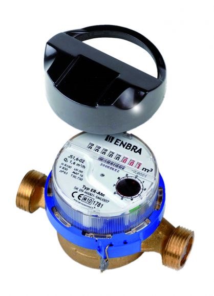 ENBRA ER-AM vodomer bytový DN15, l=110mm, Q3=1,6m3/h, jednovtokový, suchobežný, studená voda, rádiový modul